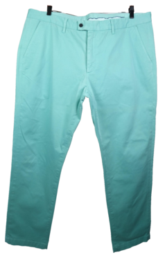 Hawes & Curtis Pants Mens 42x32 Green Weekend Collection Classic Chino Stretch